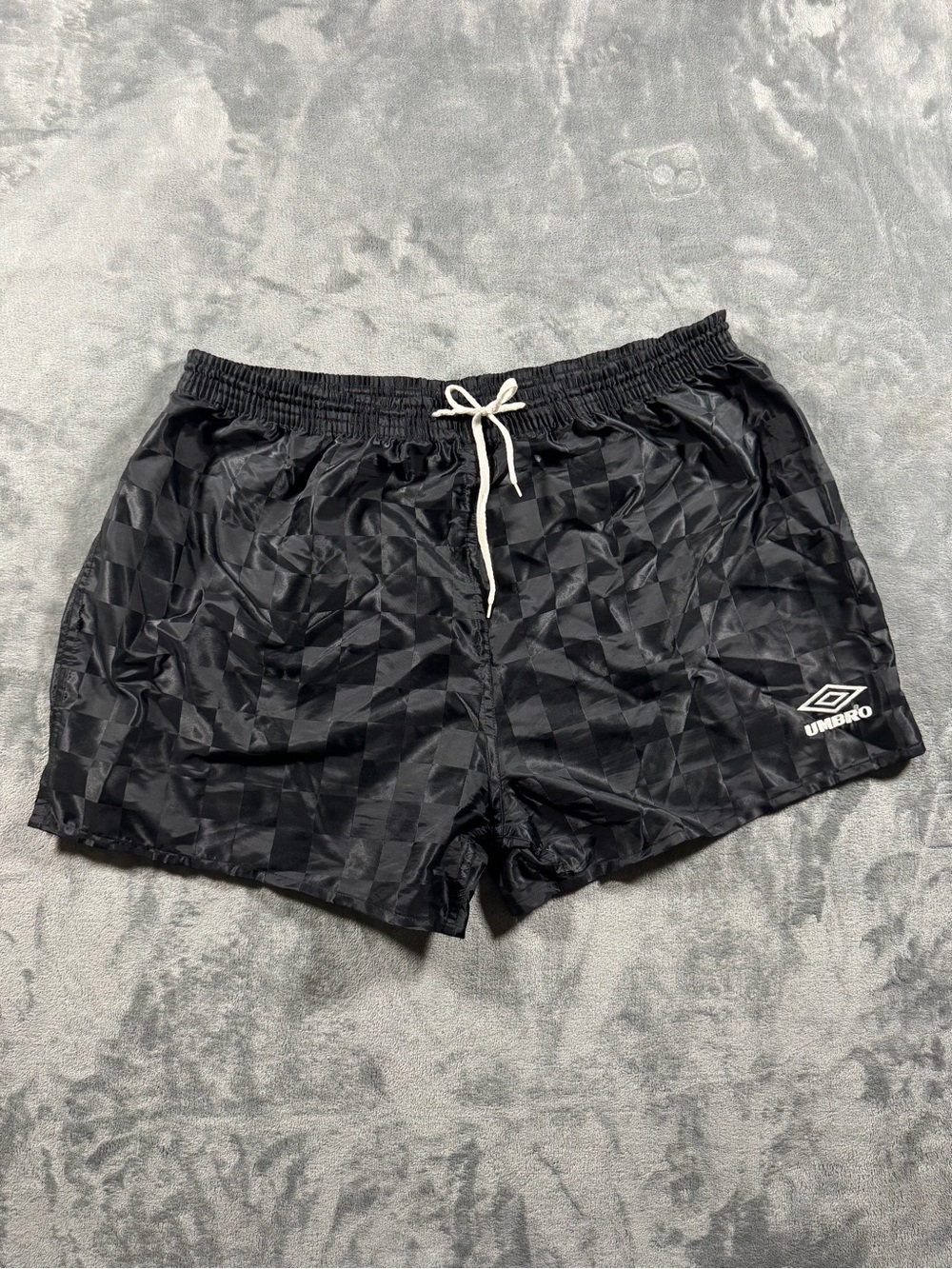 90’s Umbro Black Tonal Check Swim Trunks